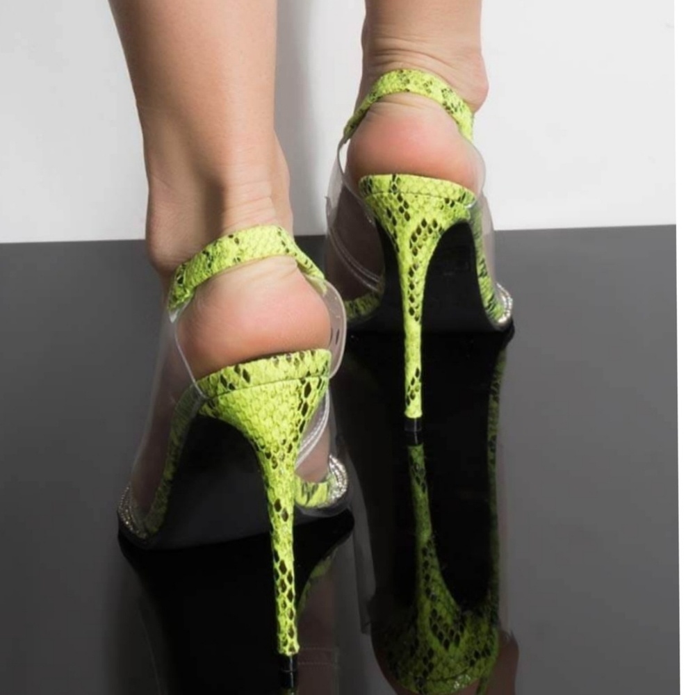 7,8,9 Heels lime sneak STILETTO SLINGBACK - Picture 6 of 8